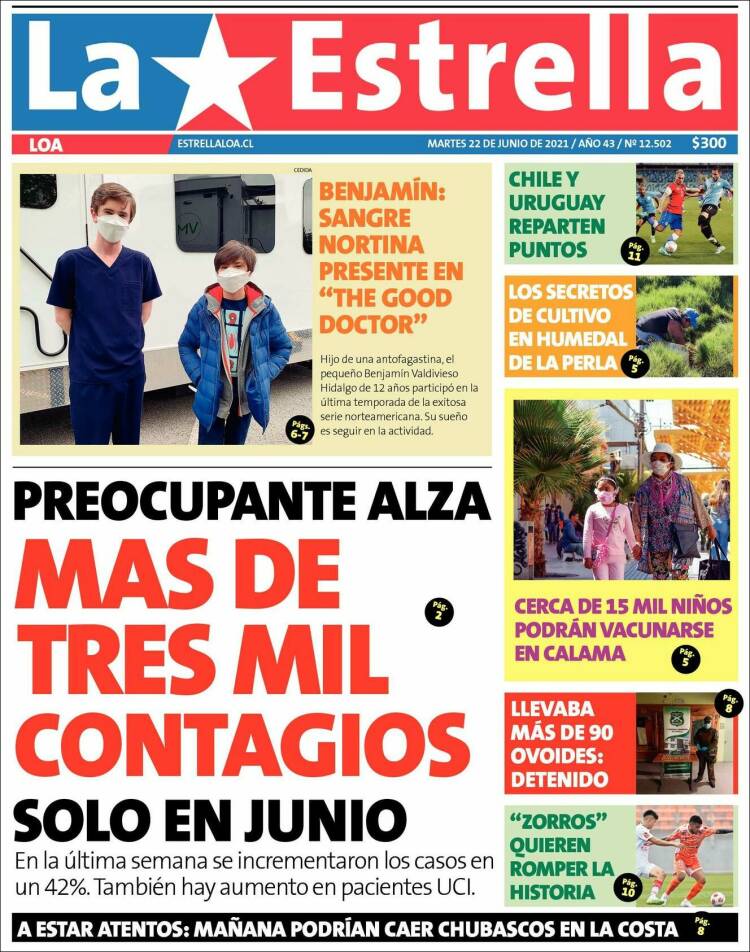 Portada de La Estrella de Loa (Chile)