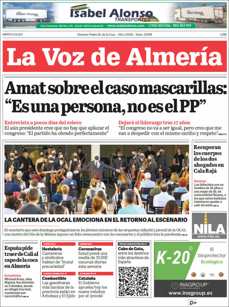 Portada de La Voz de Almería (Espa&ntilde;a)