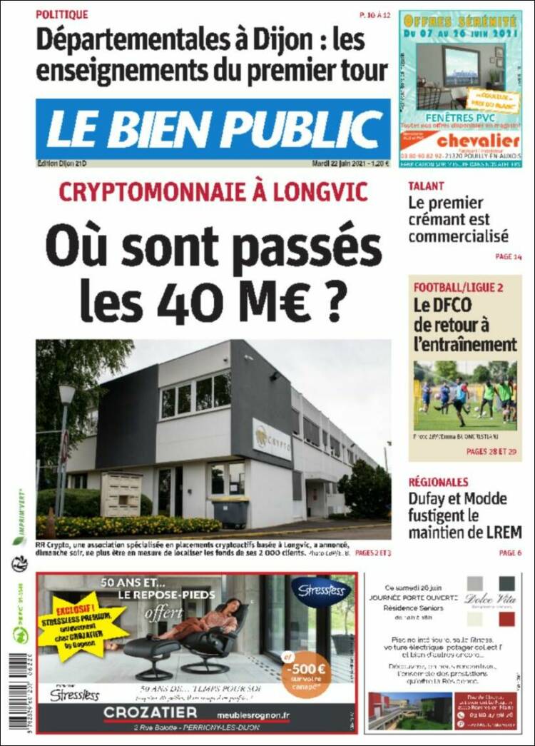 Portada de Le Bien Public (Francia)