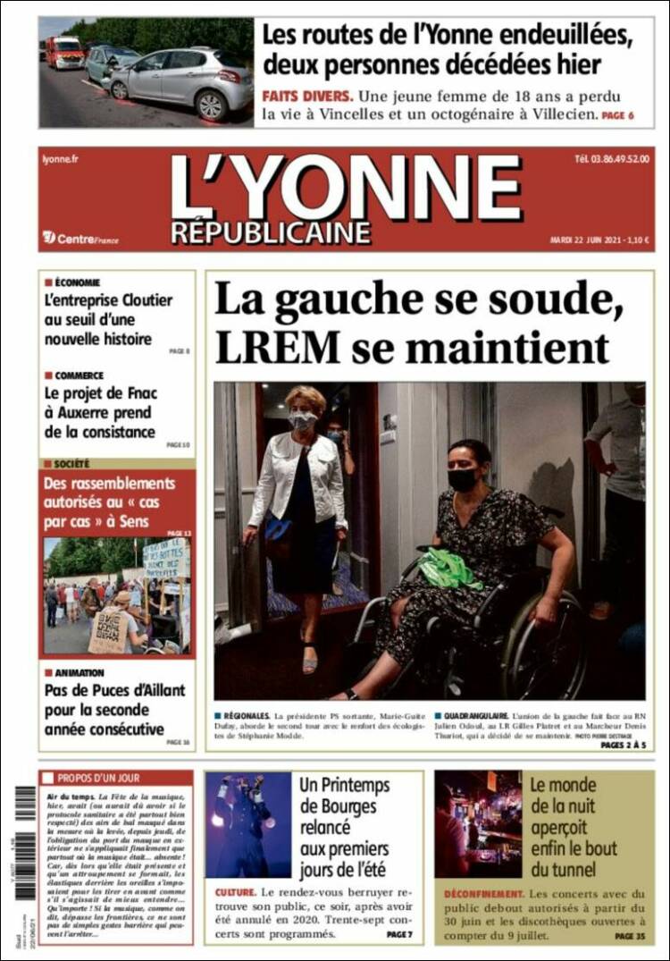 Portada de L'Yonne-Républicaine (Francia)