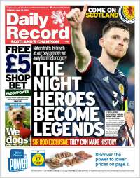 Portada de Daily Record (Reino Unido)