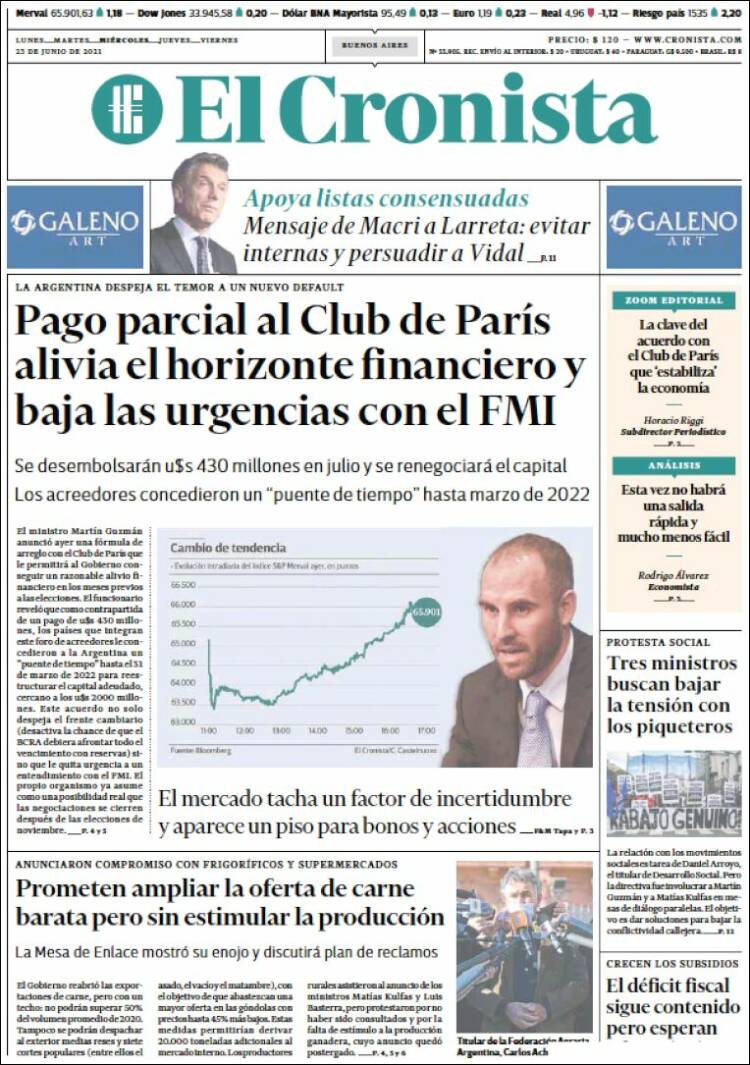 Portada de El Cronista Comercial (Argentina)