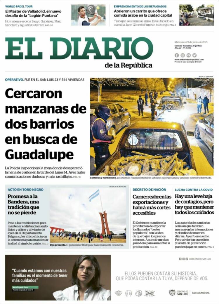Portada de Diario de la República (Argentina)