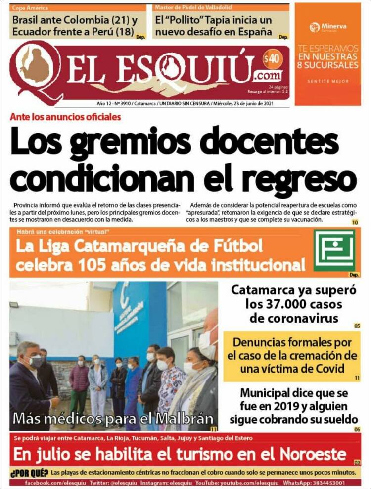 Portada de El Esquiu (Argentina)