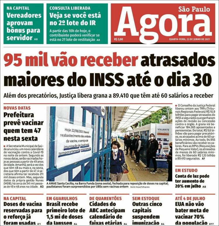 Portada de Jornal Agora (Brasil)