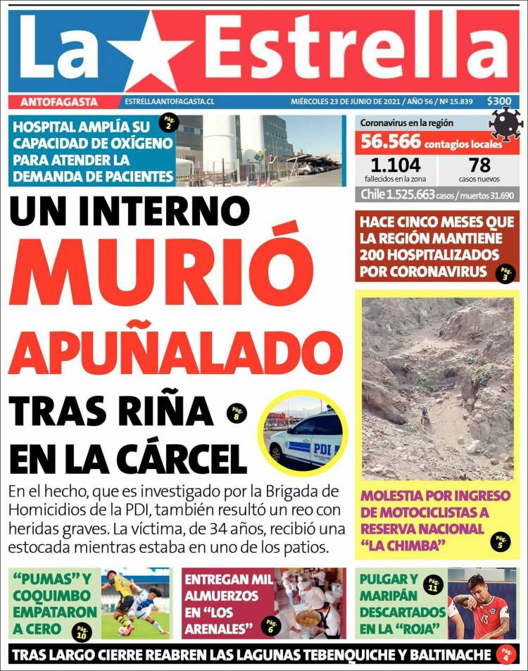 Portada de La Estrella del Norte (Chile)