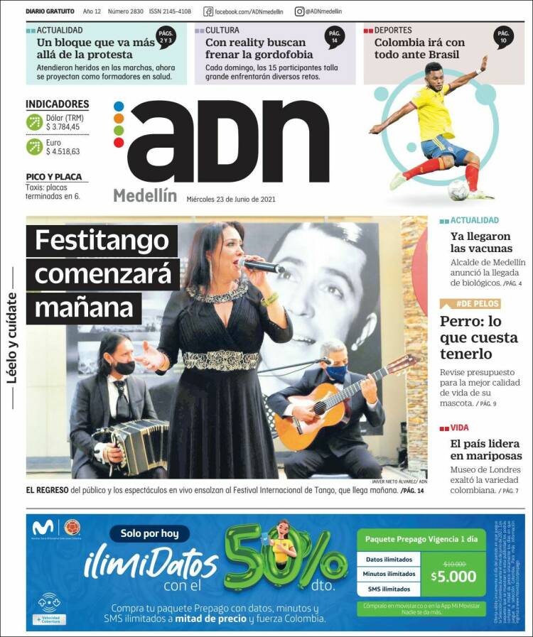Portada de ADN - Medellín (Colombia)