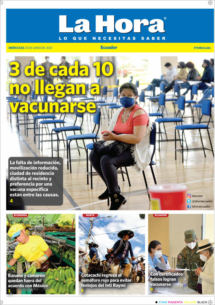 Portada de La Hora - Ecuador (Ecuador)