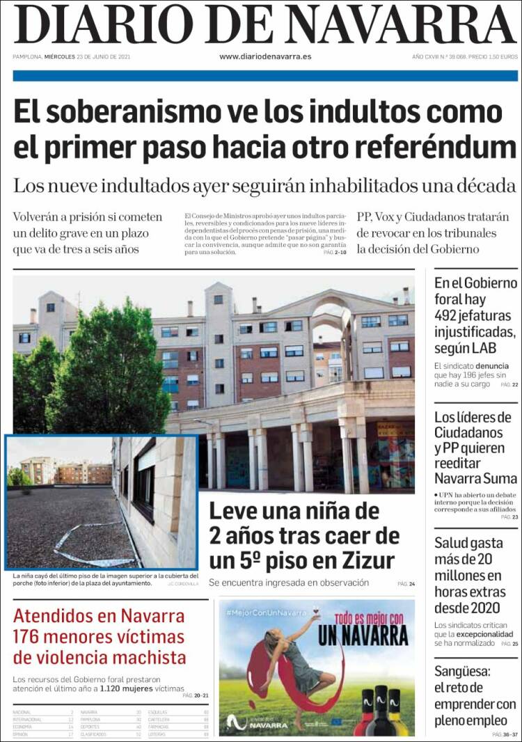 Portada de Diario de Navarra (España)