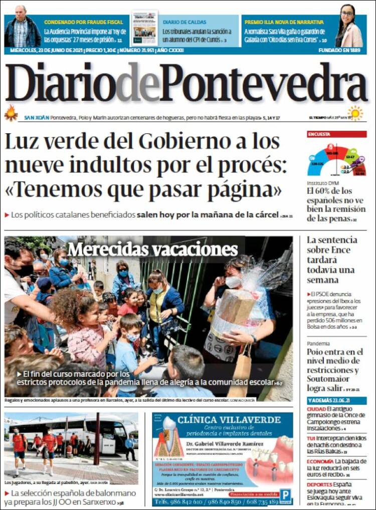 Portada de Diario de Pontevedra (España)