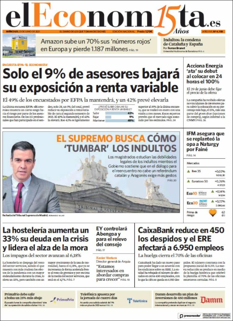 Portada de El Economista (Espa&ntilde;a)