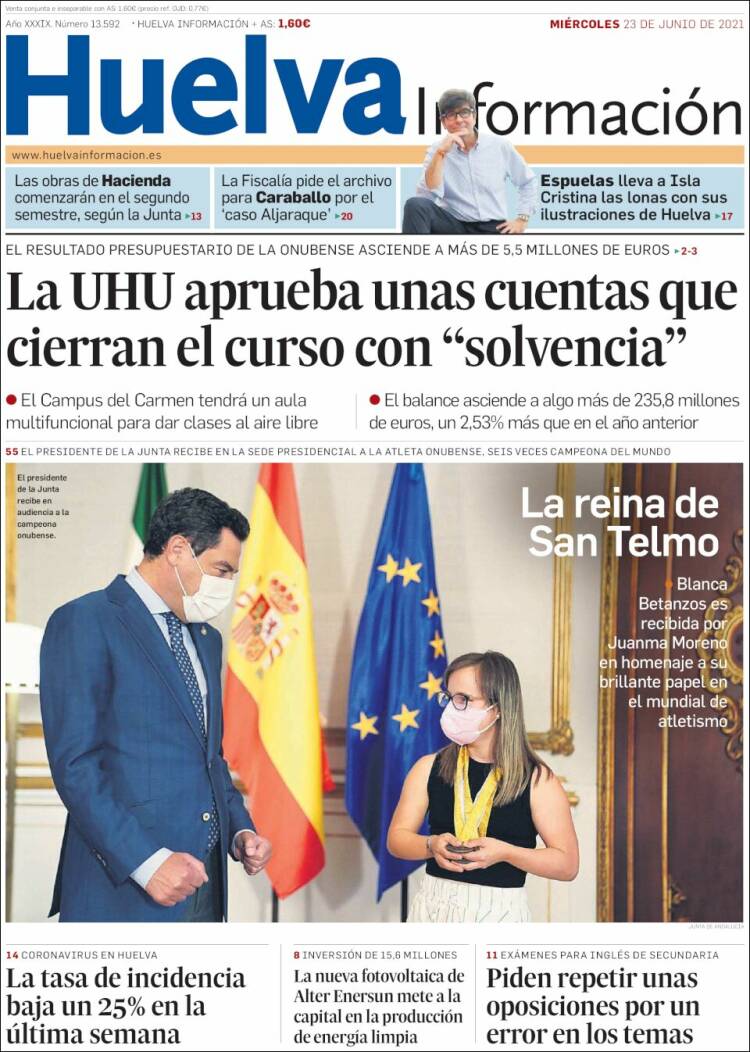 Portada de Huelva Información (España)