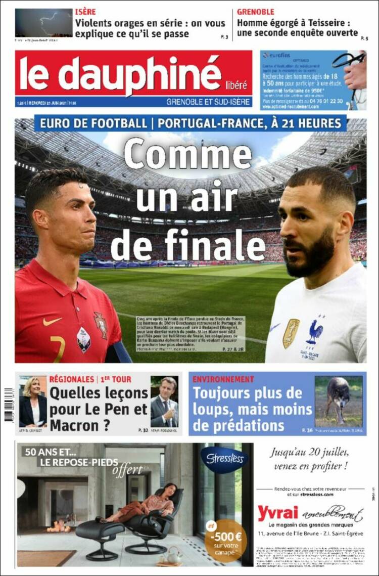 Portada de Le Dauphiné Libéré (France)
