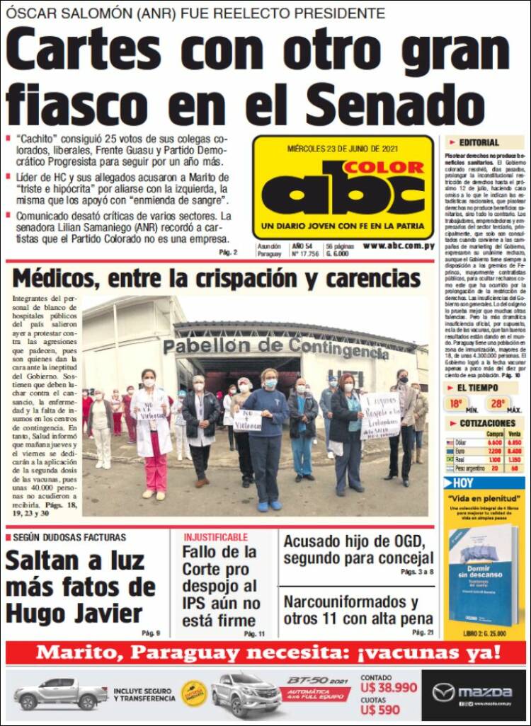 Portada de ABC Color (Paraguay)