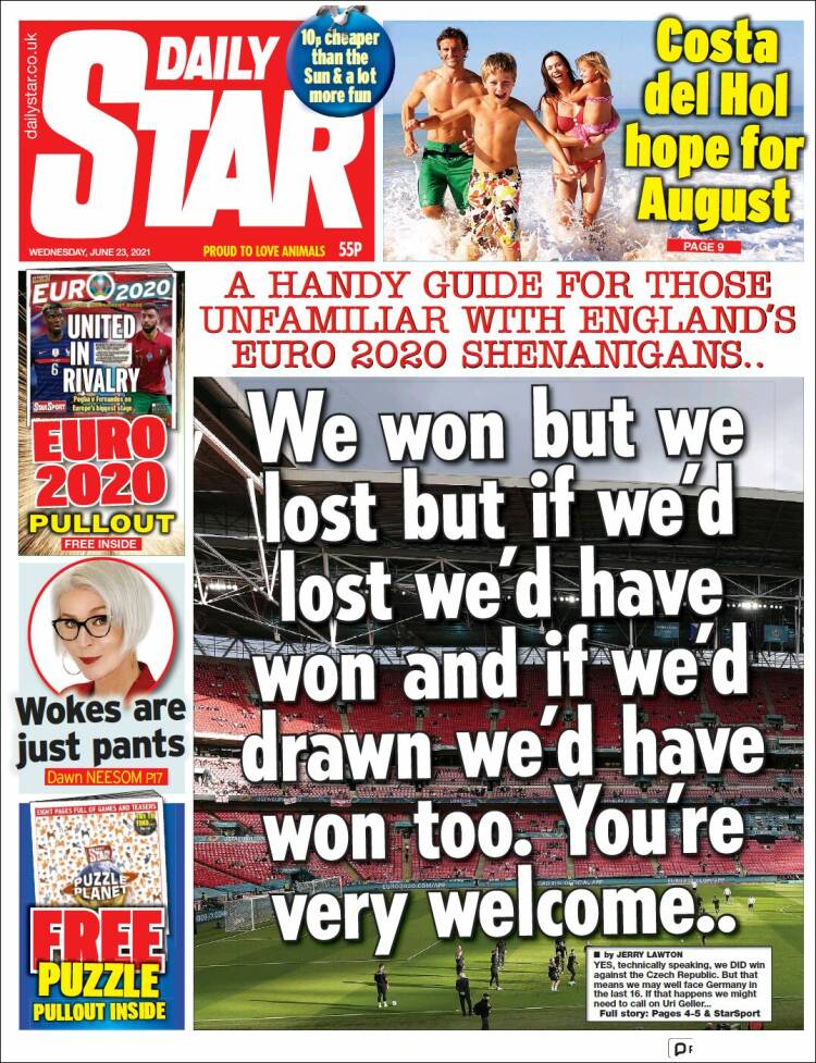 Portada de Daily Star (Reino Unido)