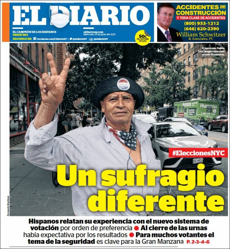 Portada de El Diario NY (USA)