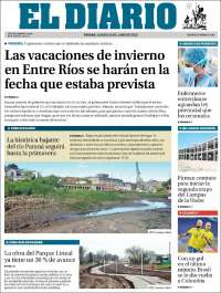 Portada de El Diario de Paraná (Argentina)