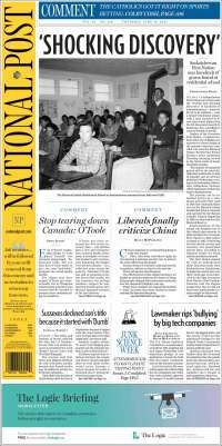 Portada de The National Post (Canadá)