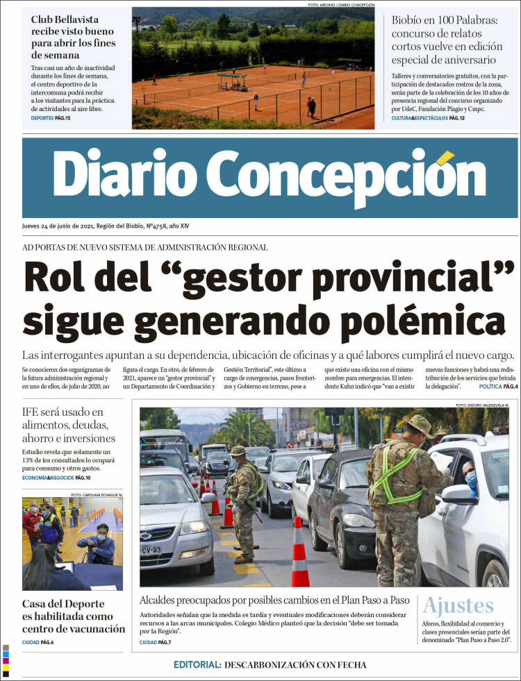 Portada de Diario de Concepción (Chile)