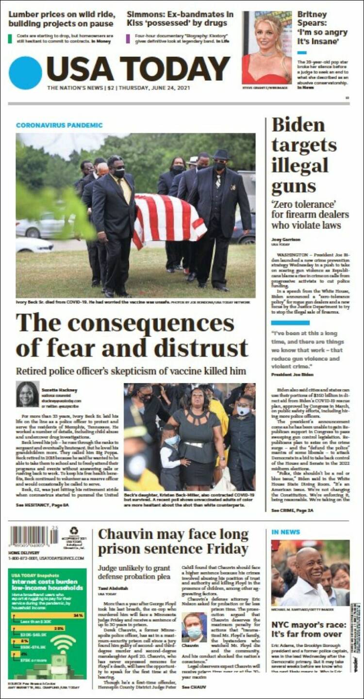 Portada de USA Today (USA)