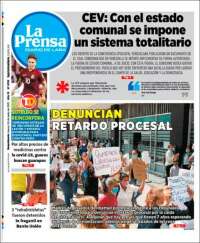 Portada de La Prensa de Lara (Venezuela)