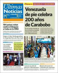 Portada de Últimas Noticias (Venezuela)