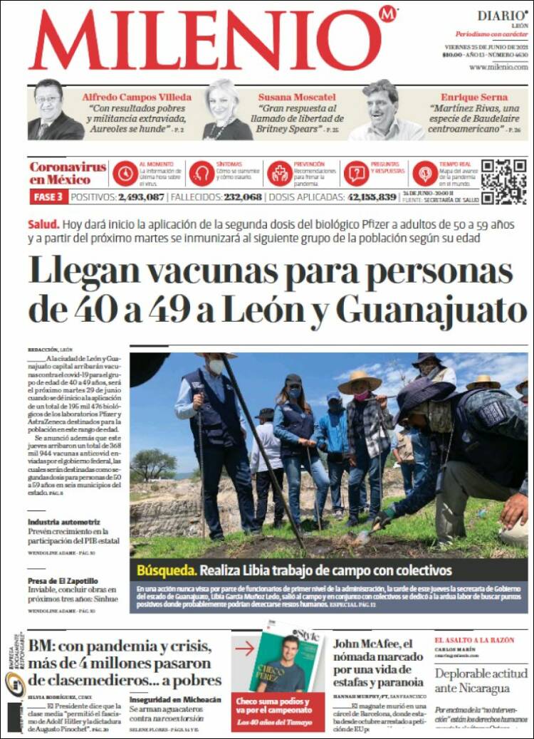 Portada de Milenio de León (México)