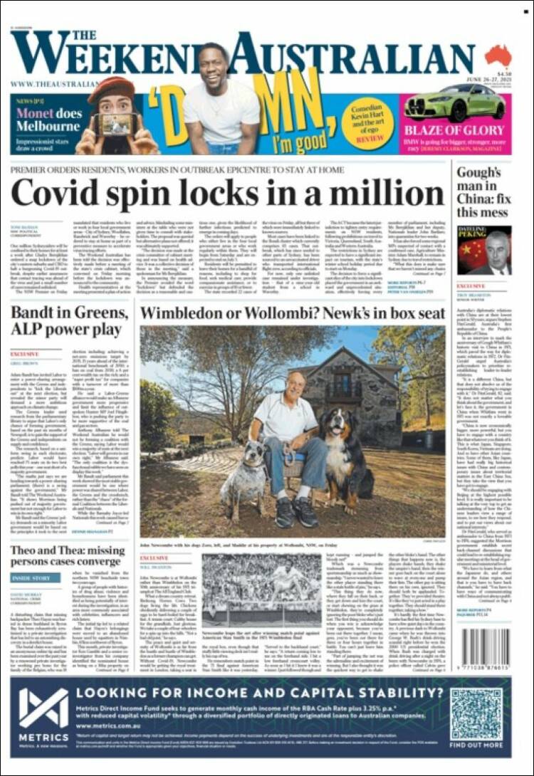 Portada de The Australian (Australia)