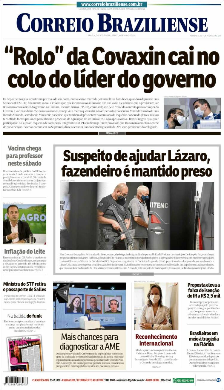 Portada de Correio Braziliense (Brasil)