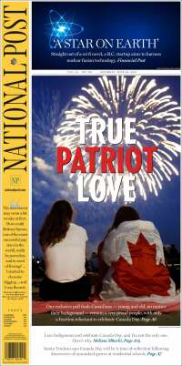 Portada de The National Post (Canadá)