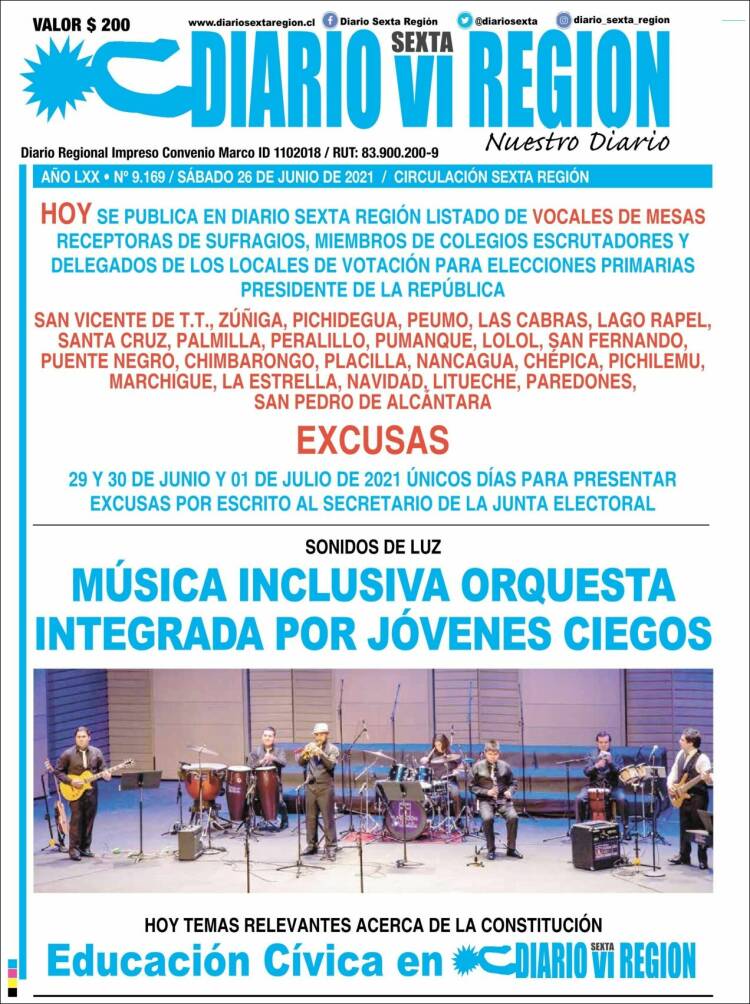 Portada de Diario VI Región (Chile)