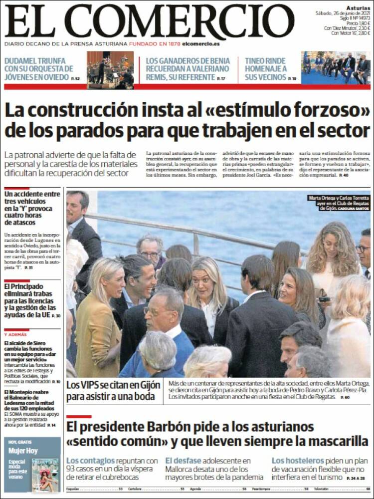 Portada de El Comercio (Espa&ntilde;a)