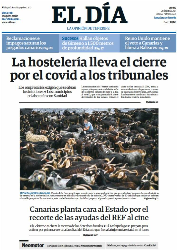 Portada de El Día (Espa&ntilde;a)