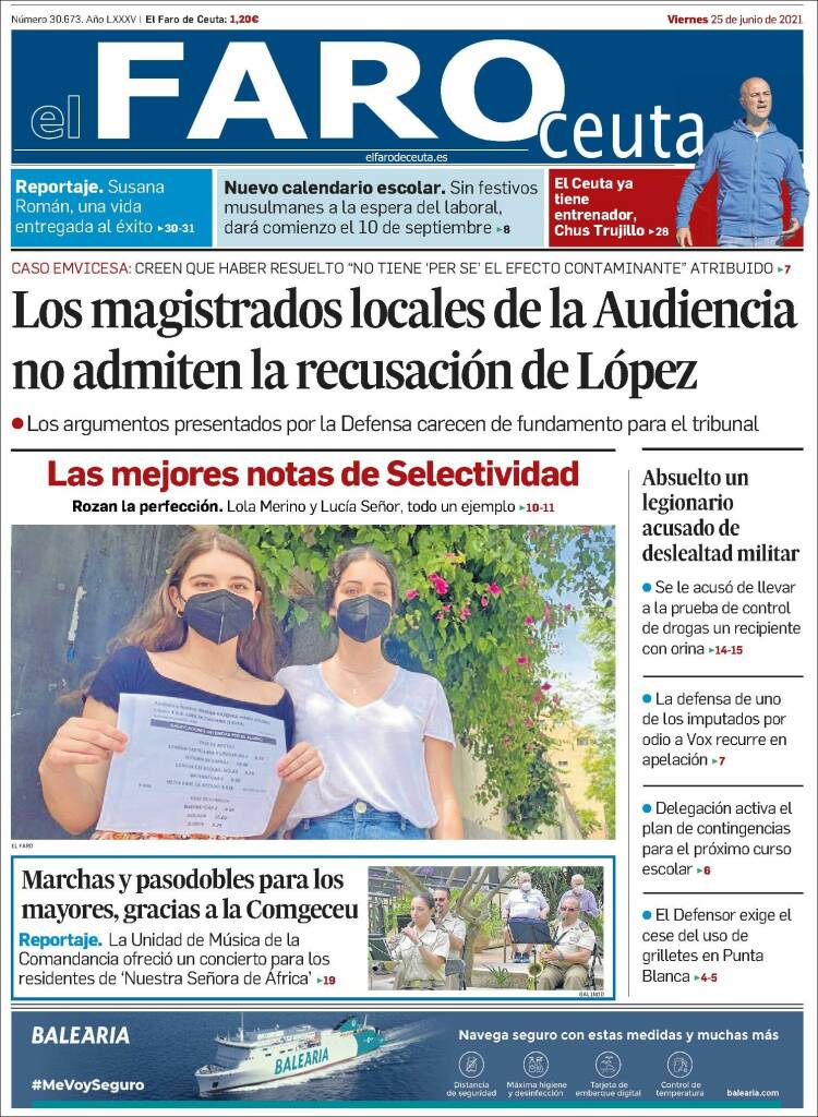 Portada de El Faro de Ceuta (Espa&ntilde;a)