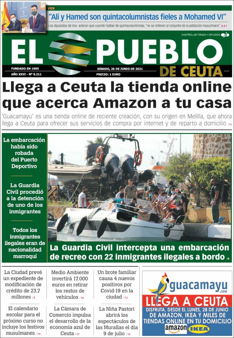 Portada de El Pueblo de Ceuta (Espa&ntilde;a)
