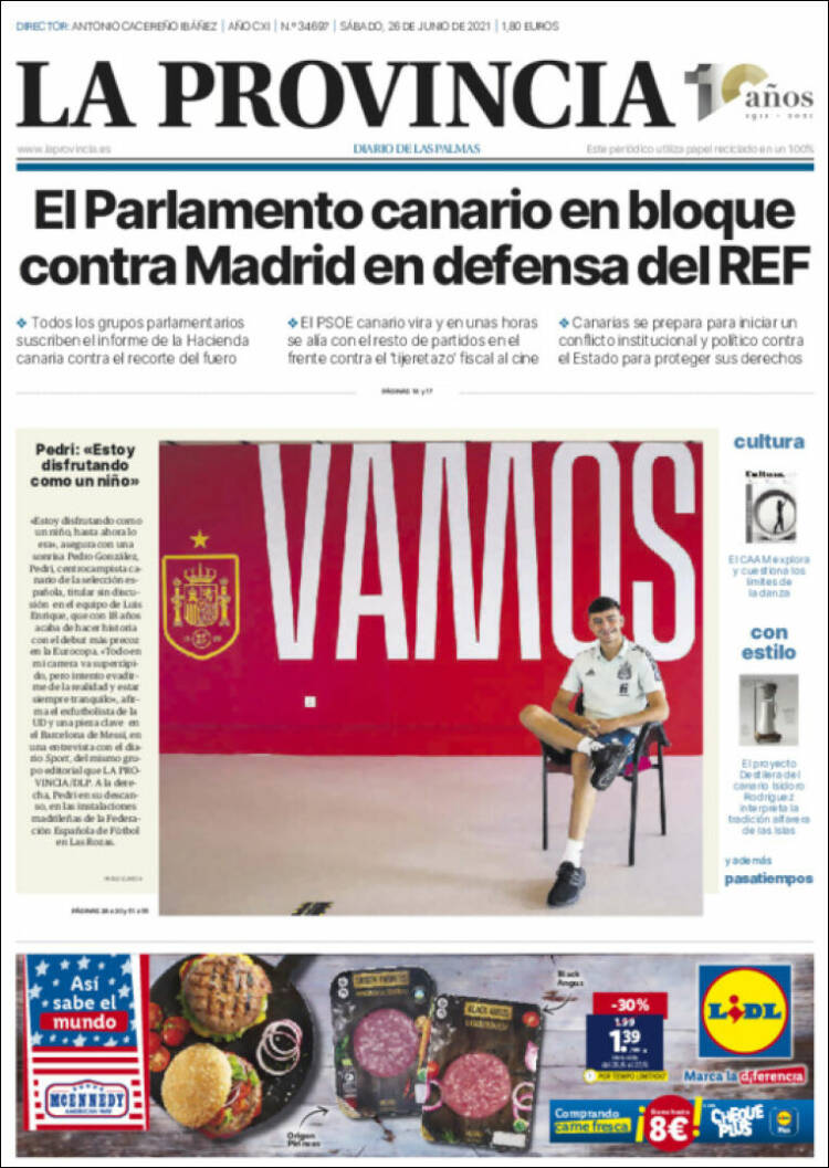 Portada de La Provincia (Espa&ntilde;a)