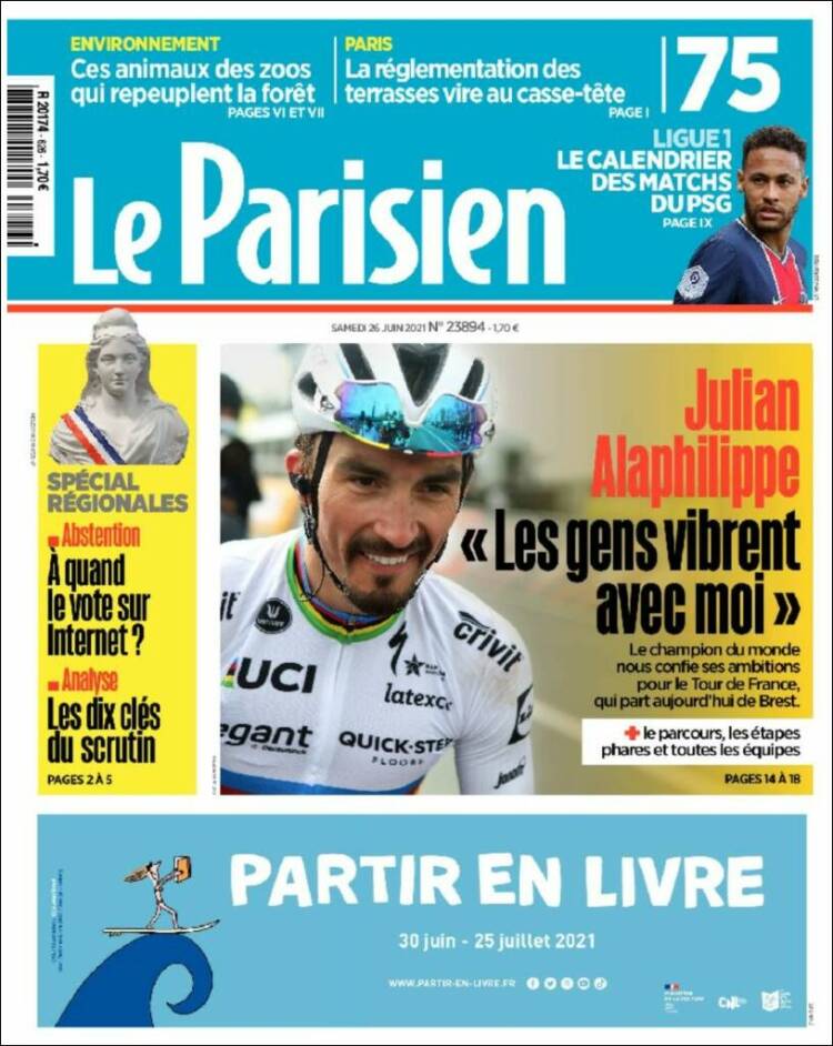 Portada de Le Parisien (Francia)