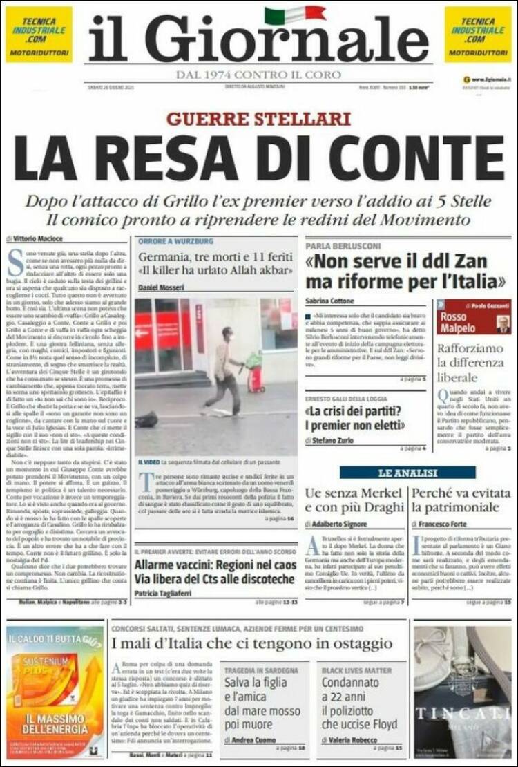 Portada de il Giornale (Italia)