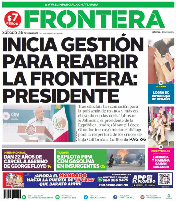 Portada de Frontera (México)