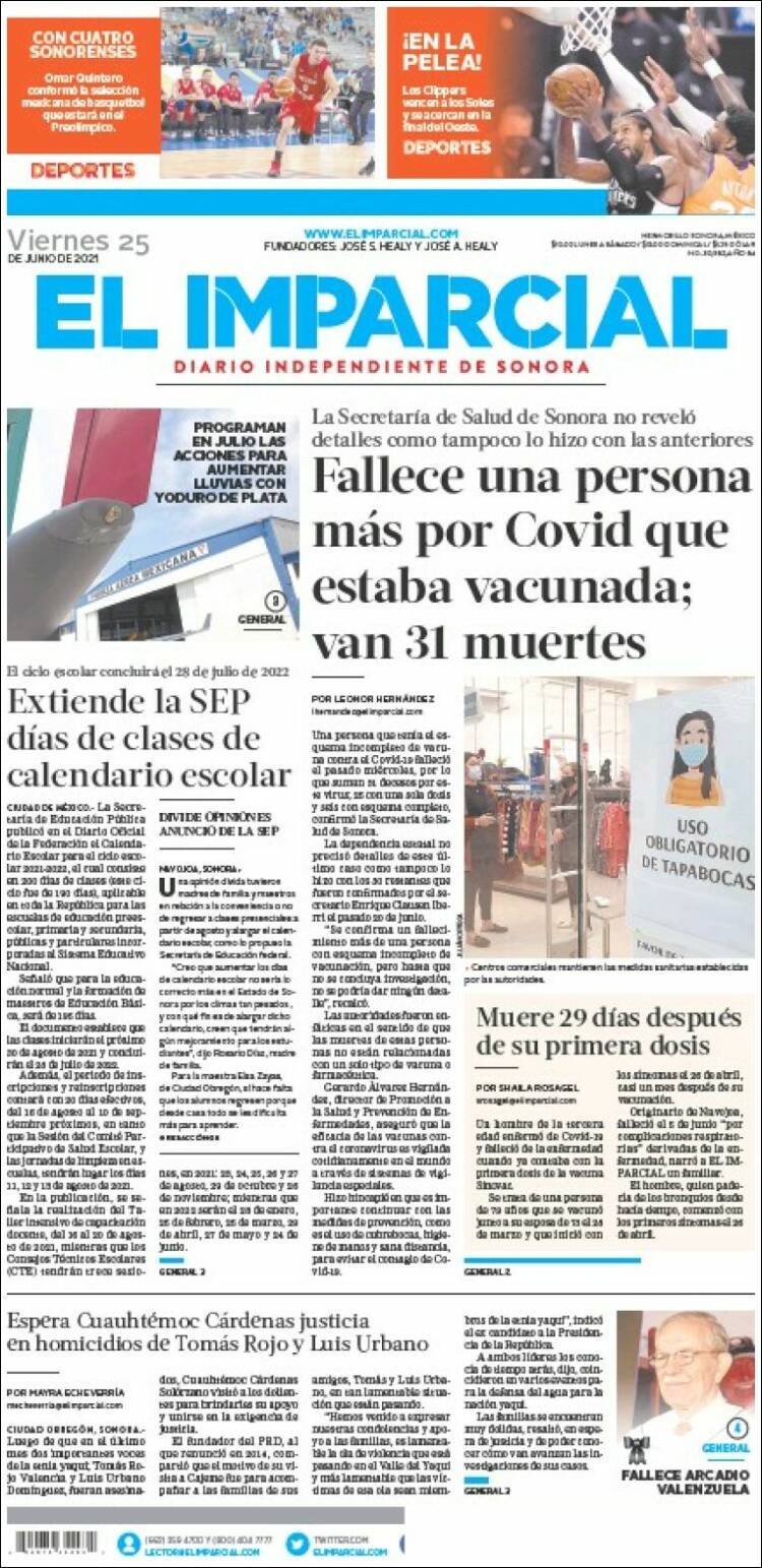 Portada de El Imparcial (México)