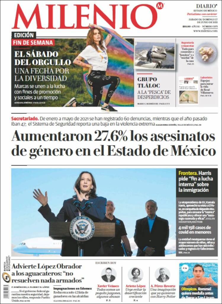 Portada de Milenio - Estado de México (México)