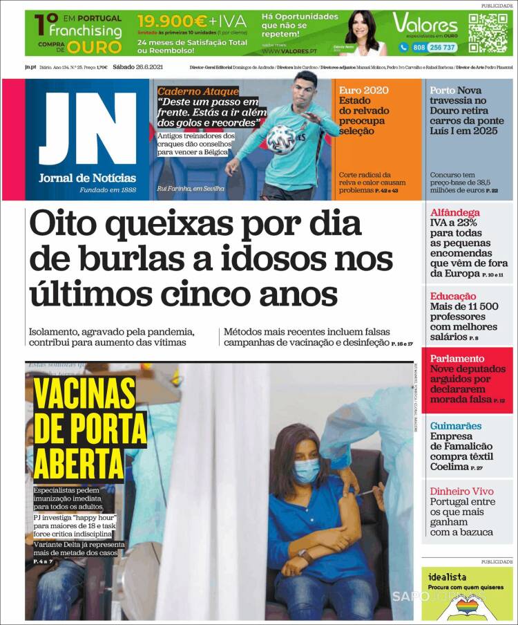 Portada de Jornal de Notícias (Portugal)