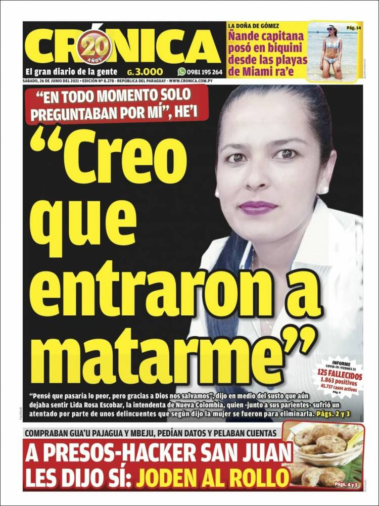 Portada de Diario Crónica (Paraguay)