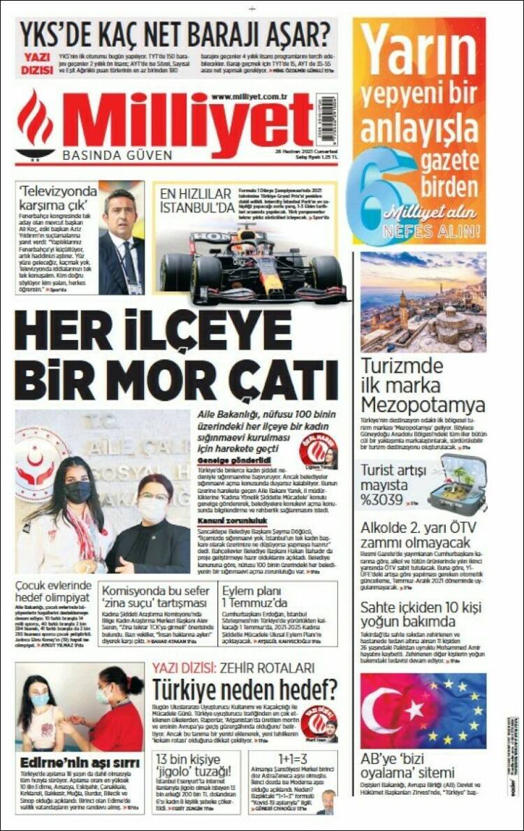 Portada de Milliyet (Turqu&iacute;a)