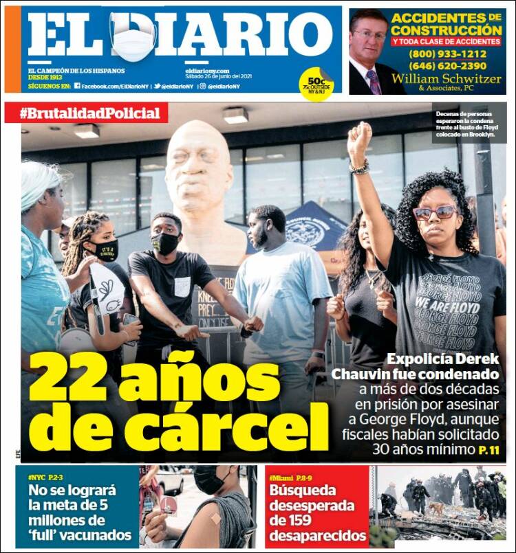 Portada de El Diario NY (USA)