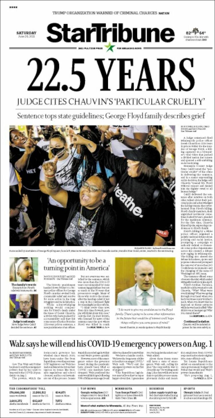 Portada de Star Tribune (USA)