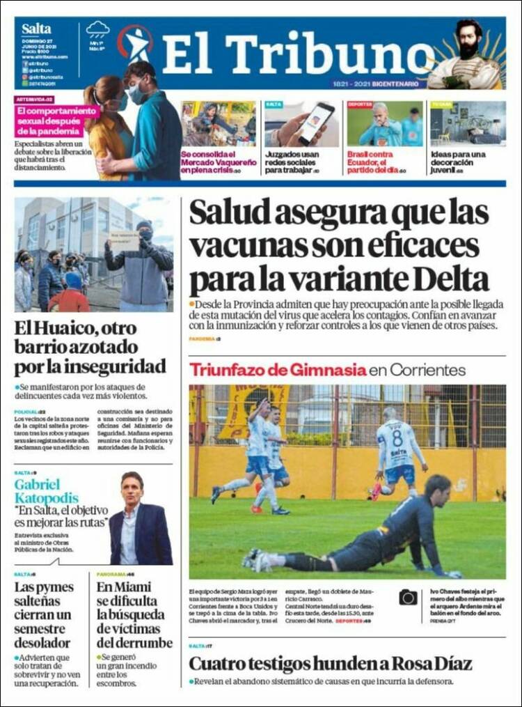 Portada de El Tribuno - Salta (Argentina)