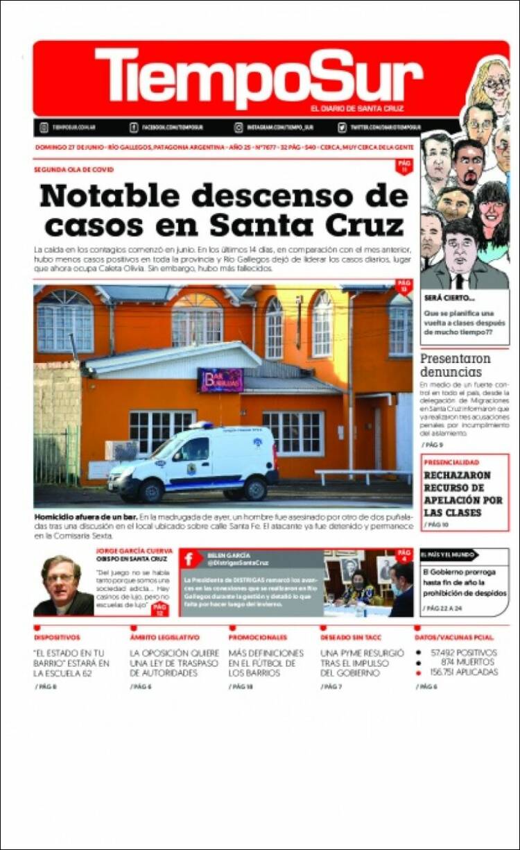 Portada de Tiempo Sur (Argentina)