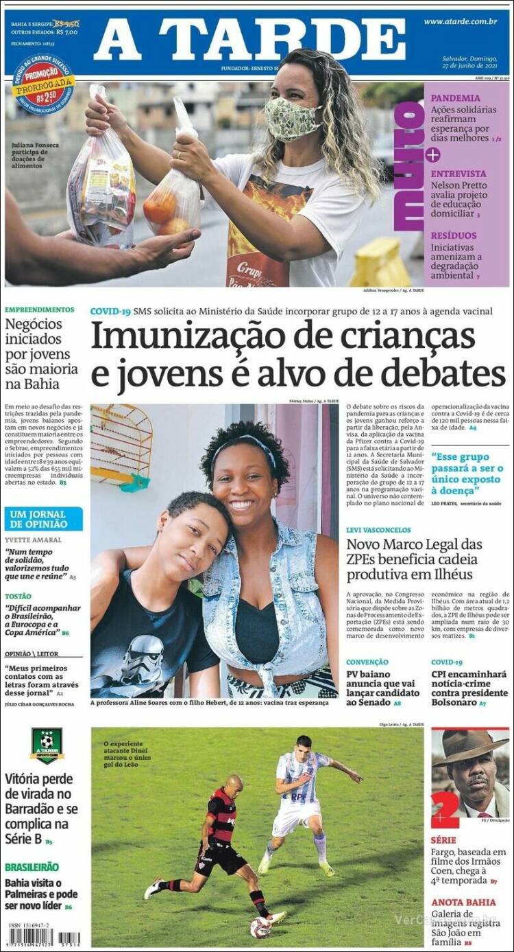 Portada de Diário A Tarde (Brasil)