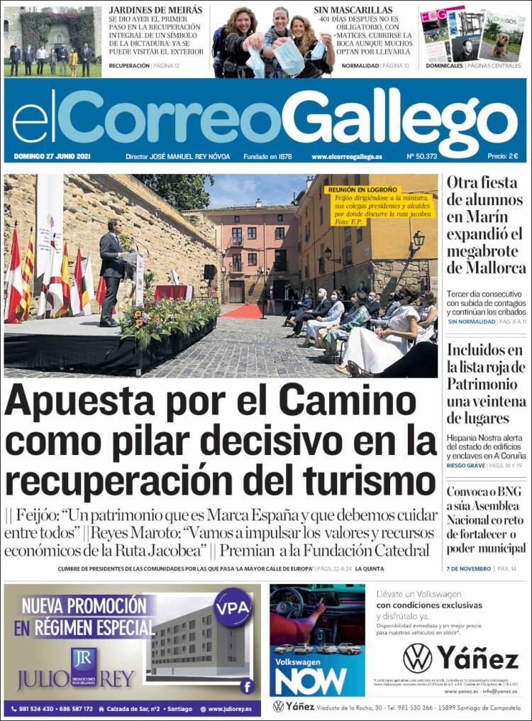 Portada de El Correo Gallego (España)